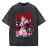 Harajuku Demon Slayer Graphic T Shirt Men Vintage Anime Washed T Shirts for Women Streetwear Summer Tees Tshirt
