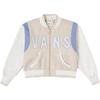 Color Block Letter Zip Long Sleeve Baseball Jacket Women Jackets Oatmeal VN000GUT2N1