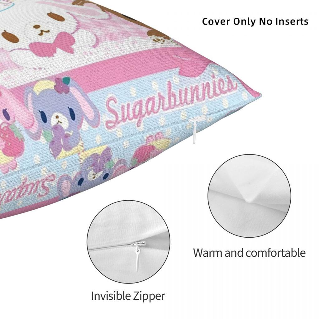 Подушка декоративная с принтом Sugarbunnies, наволочка из полиэстера, милые мультяшные чехлы для подушек