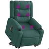 VidaXL Reclining Massage Armchair Dark Green Fabric 3310271
