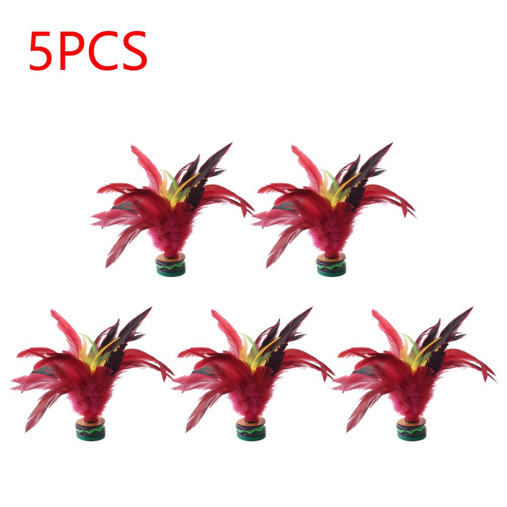 1-20Pcs 20cm Feather Jianzi Wear Resistant Chicken Feather Shuttlecock Portable Foot Kick Handwheel Feather Jianzi Outdoor Toy