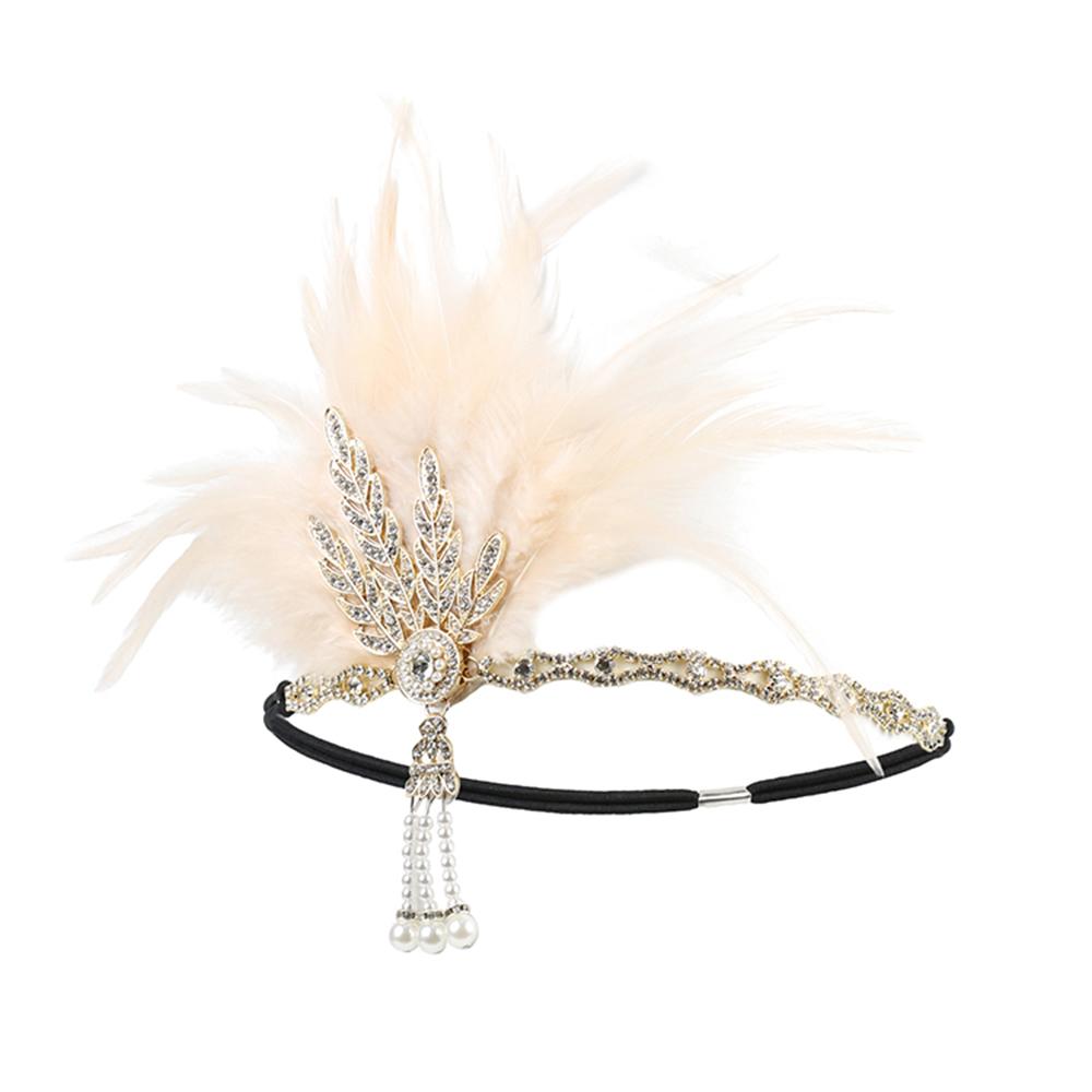 Handmade Wedding Headband Retro Rhinestone Pearl Hair Accessories for Halloween Costume Carnival
