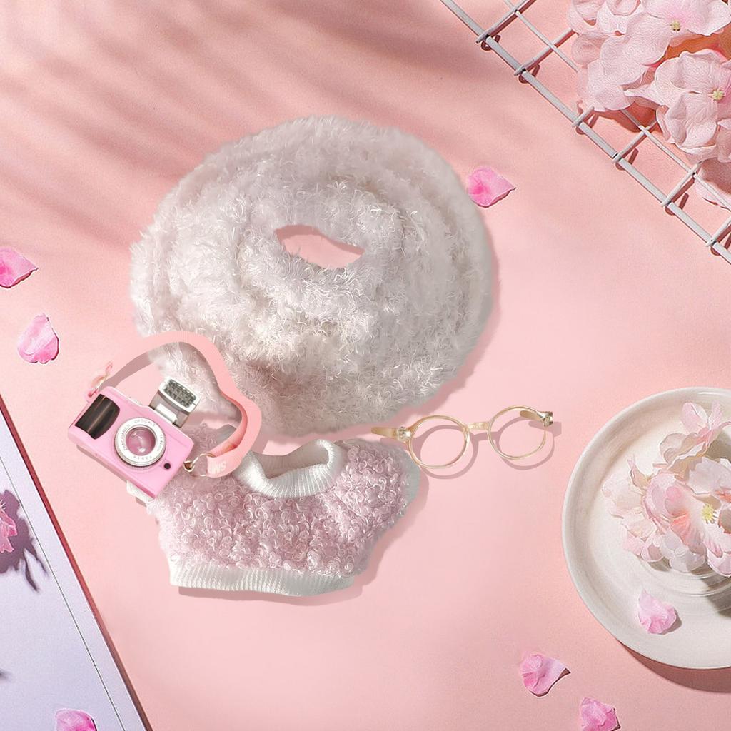 Комплект одежды для кукол 17 см, аксессуары для кукол, топ с сердечками, шарф, шапка, без кукол