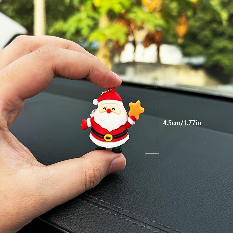 Adorable Santa Claus Car Ornament Set PVC Christmas Decorations for Vehicle Interior Perfect Holiday Gift Christmas Car Decorations