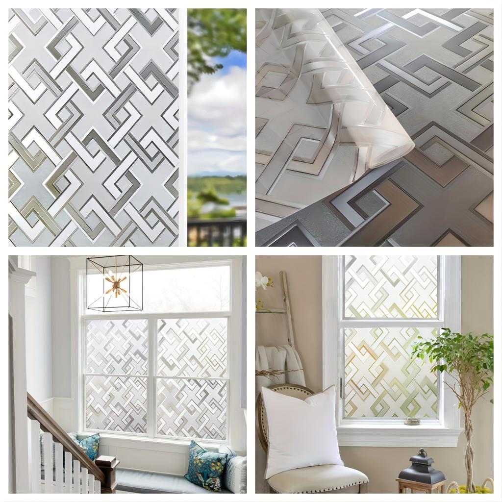 Матовая пленка для защиты окон, терморегулирующая, блокирующая УФ-излучение, неклейкая, многоразовая, для дверей ванной комнаты, домашнего офиса