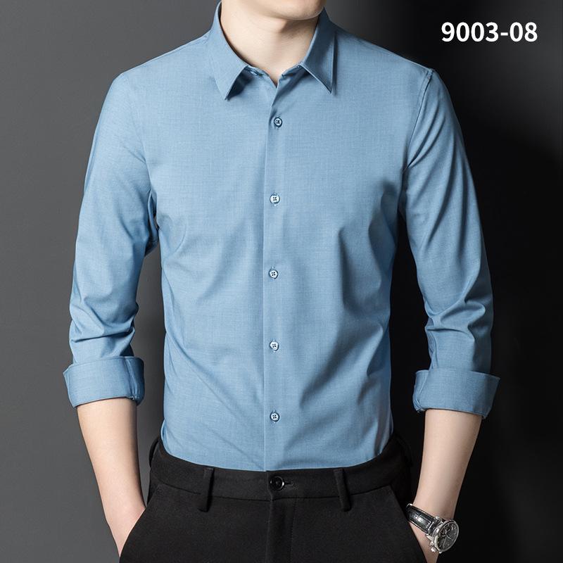 Мужская стрейч-рубашка с длинным рукавом из бамбукового волокна – Не требующая глажки, Многоцветная, Повседневная деловая одежда