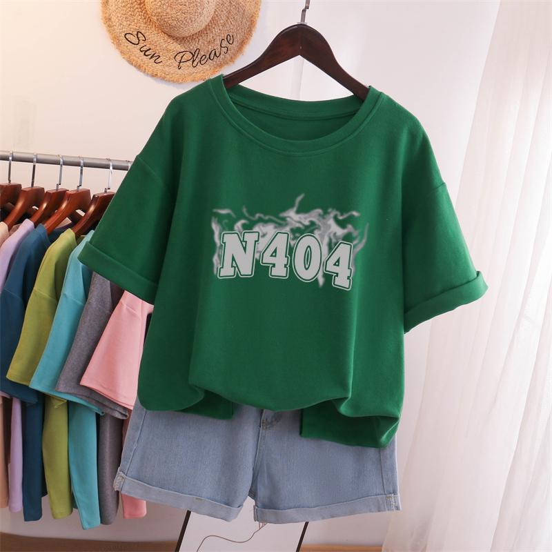 Female L-5XL T Shirt Plus Size Tshirt Short Sleeve Cartoon Women Top Summer Sweet Couple O Neck Oversized T Shirts