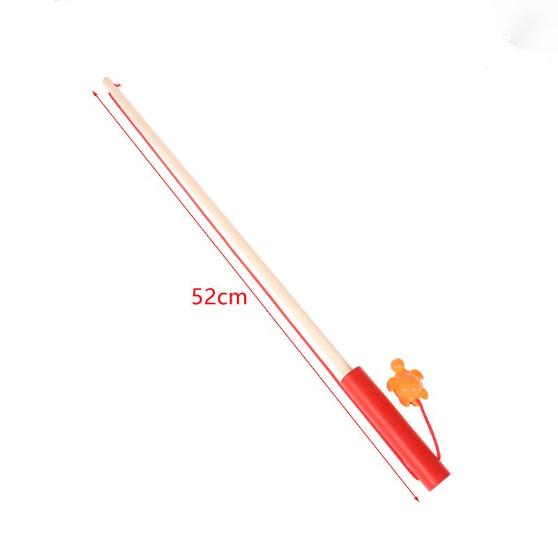 Baby Magnetic Fishing Toy Children'S Fishing Rod Extended Wooden Fishing Rod Built-In Strong Magnetic Hook Fishing