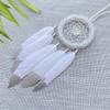 Stylish Small Dream Catcher Feather Car Accessories Car Interior White Rearview Mirror Hangings