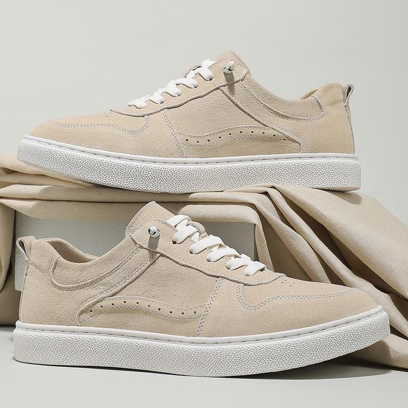 Little White Shoes 2025 New Flat Baseplate Shoes Lace-up Low-top Foreign Trade Large-size Fashion Sports and Leisure Shoes Men