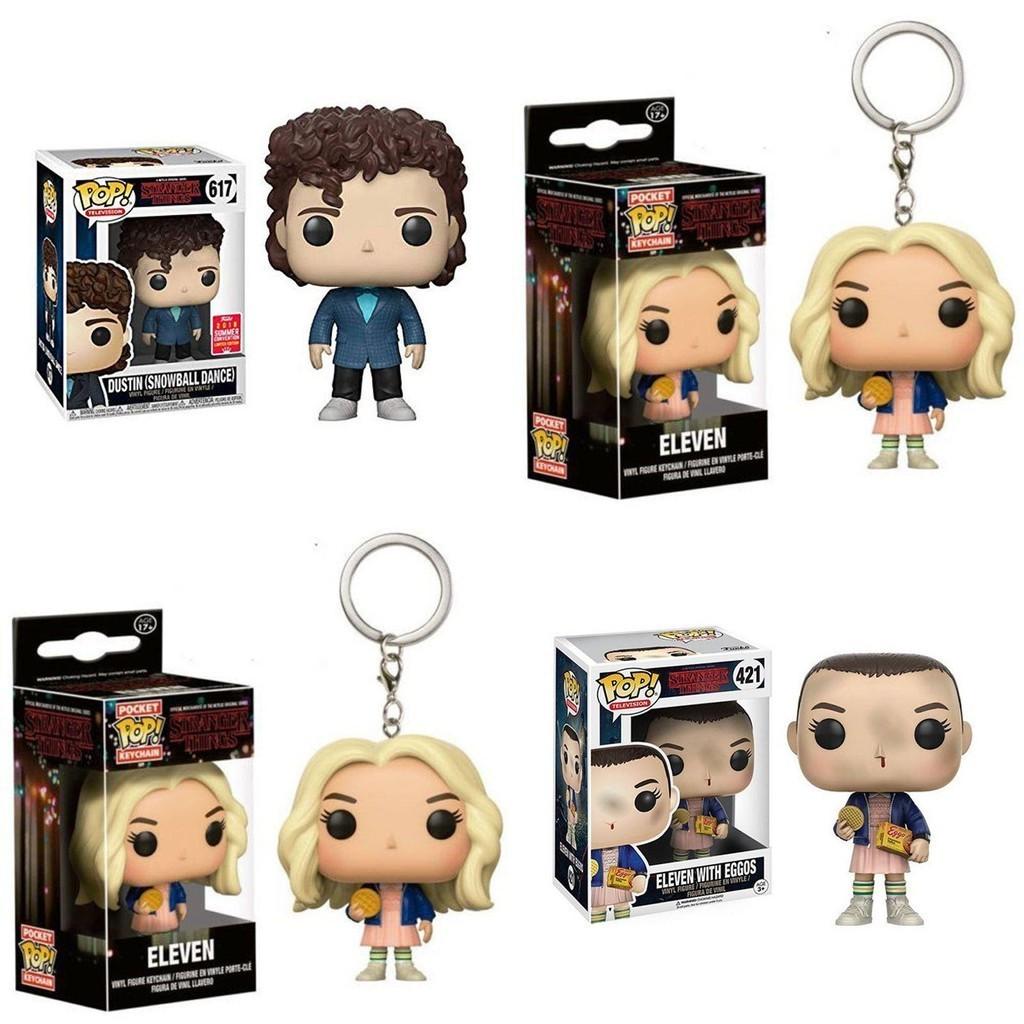 Pop Stranger Thing Eleven Keychain Figure With Box Resin Decoration