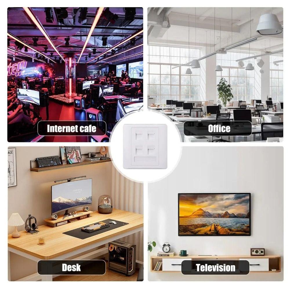 1Pcs 1/2/3/4 Port Network Wall Panel Computer Network Socket Panel  Home Office Network