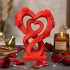 Modern Heart Rose Ornament Romantic Heart Statue Ornament Creative Love Ornament  Valentine’s Gift