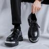 Platform Man Japan Harajuku Korean Metal Fashion Black Business Wedding Leather Shoe Men Platform Streetwear Casual Cargo Shoes