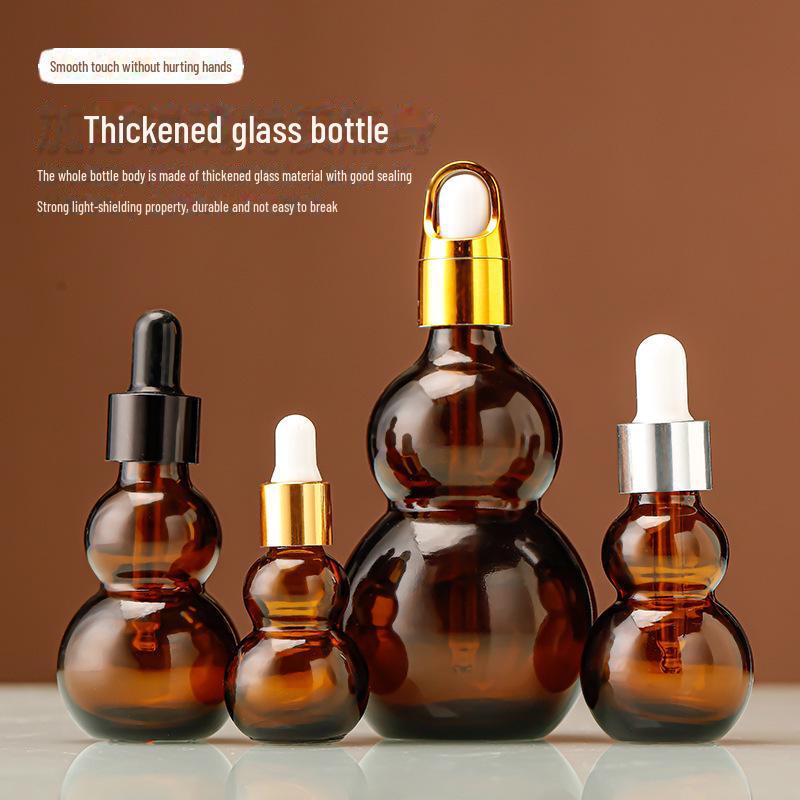 Креативная коричневая стеклянная бутылка для эфирных масел из двойной тыквы для путешествий, для косметики и образцов эссенций