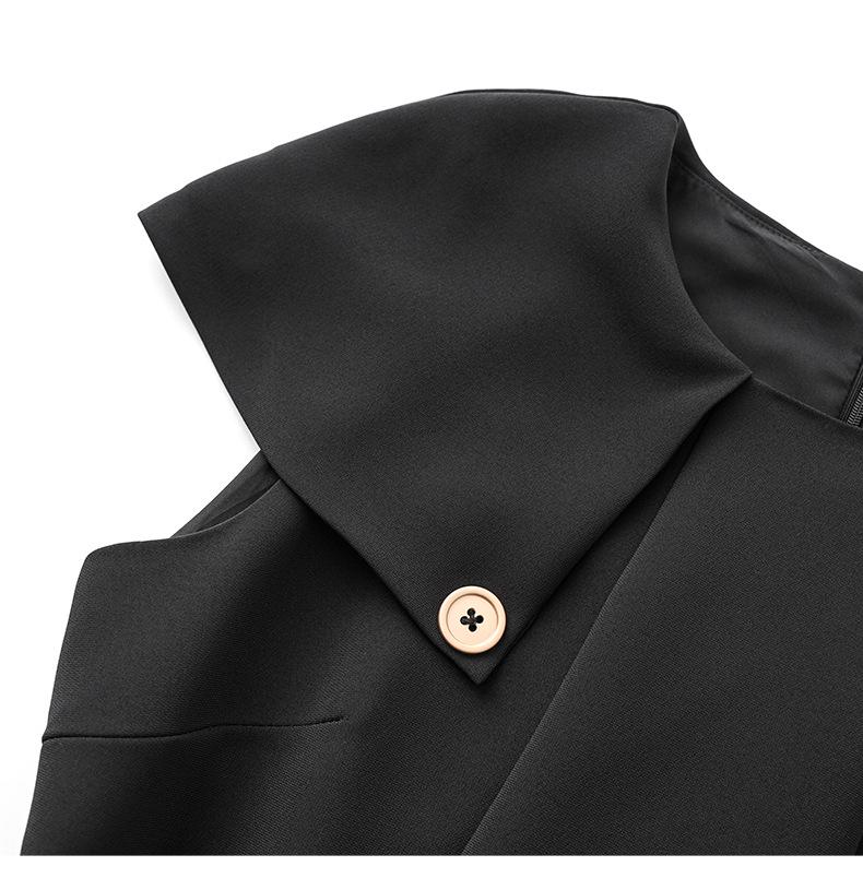 Платье-кейп во французском стиле: Короткий рукав, Приталенный силуэт, Легкая роскошь