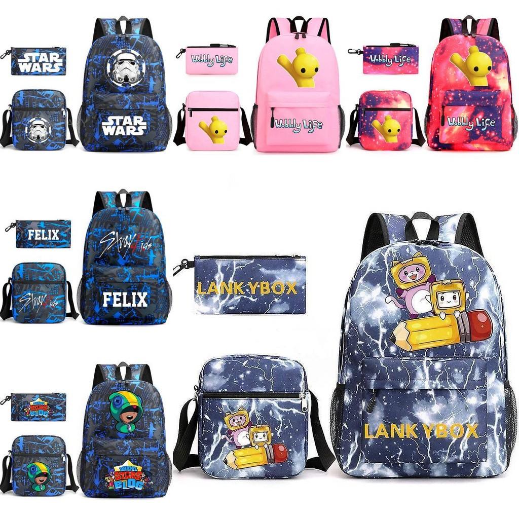 Школьный рюкзак Brawl Stars Набор из трех предметов Мультяшные сумки для хранения Подарок Детям