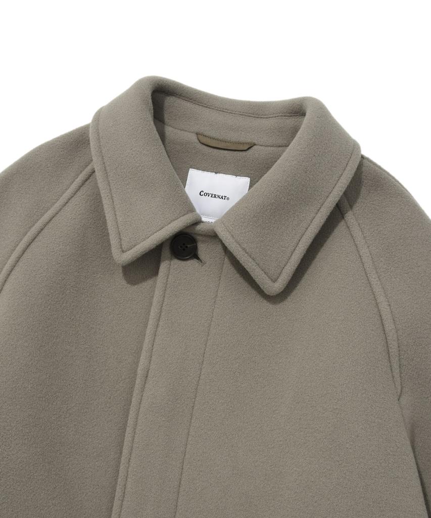 Covernat Wool Balmacaan Coat Beige