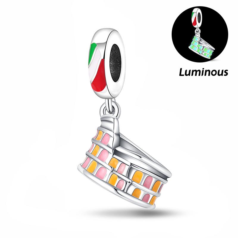 Copper Color Eiffel Tower Famous Attractions Series Charms Bead Fit 3Mm Original Bracelets Diy Jewelry Souvenir Gift