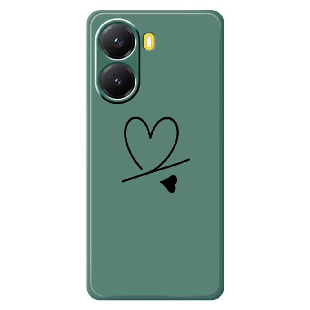 For Xiaomi Redmi Turbo 4 5G/Poco X7 Pro 5G Case Black Love Pattern Printing Straight Edge TPU Phone Back Cover