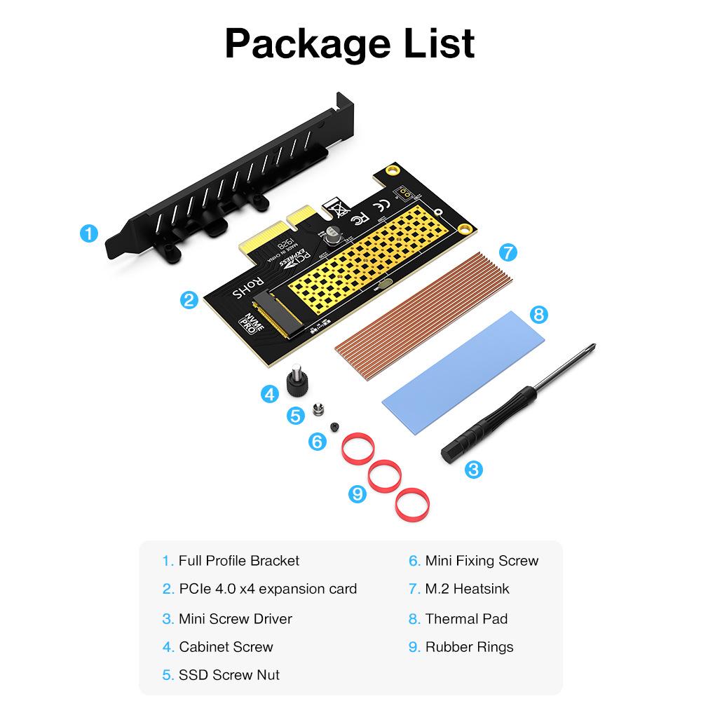 JEYI SK4 PCIe 4.0 x4 to M.2 NVMe Adapter Card for Full-Speed SSD Expansion