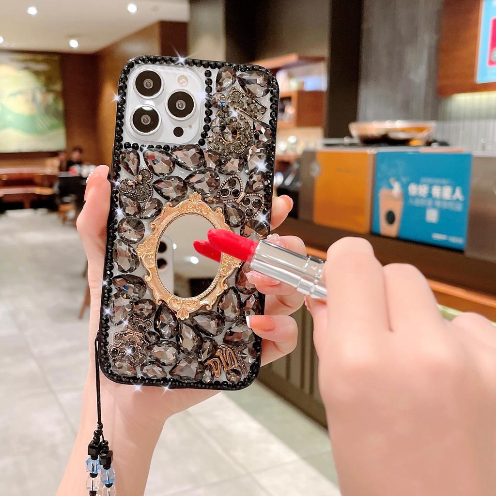 Suitable for IPhone16 Series Flash Diamond Mobile Phone Case, 14, 15, 16, Pure Handmade Mobile Phone Case, Luxury Protective Cover