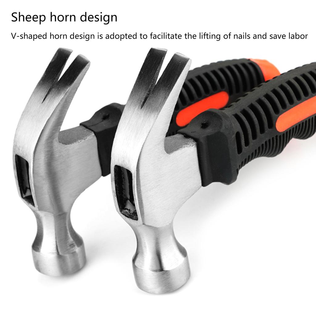 Portable Non-slip Handle Steel Hammer Household Multifunctional Construction Tool Woodworking Hammer Nail Claw Hammer