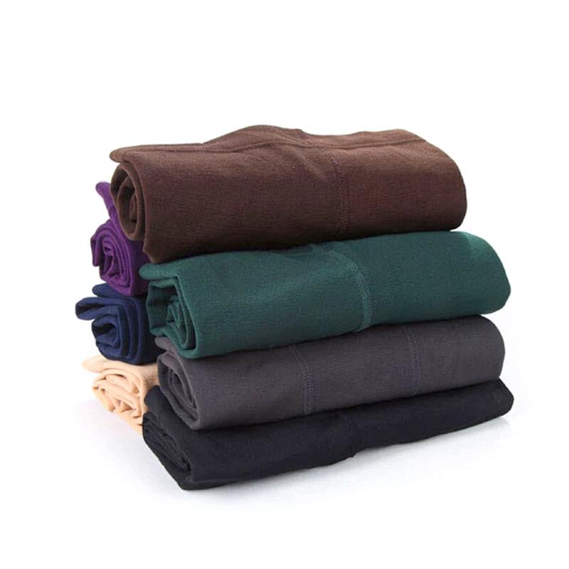 1 пара женских термоколготок на всю стопу, теплые, однотонные, зимние, из полиэфирного волокна, с толстым флисовым подкладом, женские длинные брюки