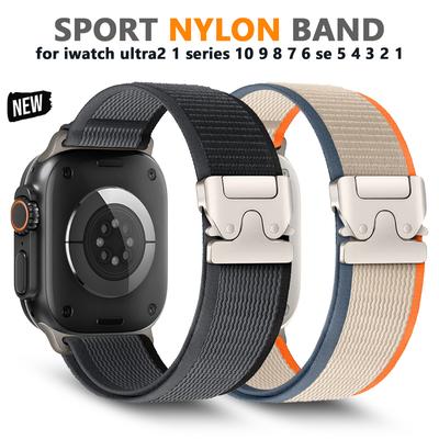Спортивный нейлоновый ремешок Trail Loop для Apple Watch Ultra 2 49mm Серии 10 9 8 7 46мм 42мм 41мм 45мм IWatch 6 5 4 SE 40/44мм