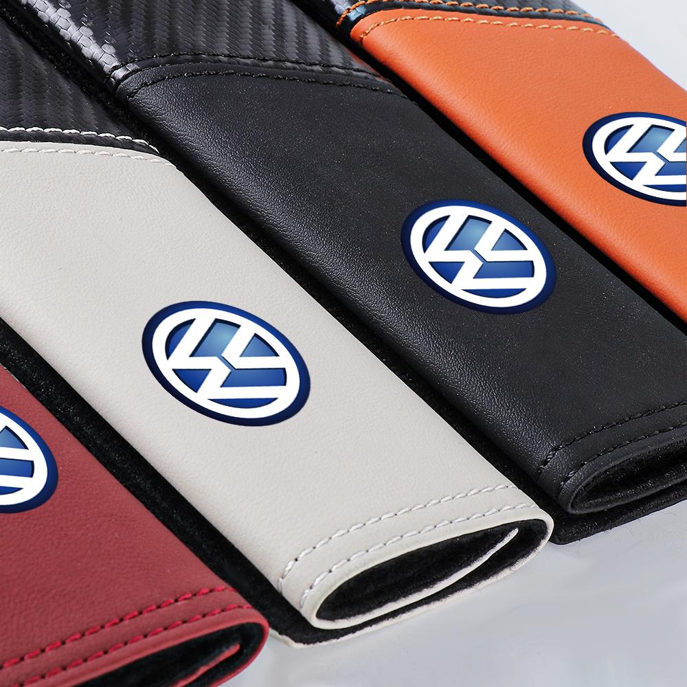 Car Interior Carbon Fiber Seat Belt Shoulders Pads Covers Accessories For Volkswagen VW Golf R GTI Jetta Rline Passat Taigo MK4 zg4