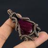 Рубиновый кулон Ювелирные изделия из драгоценных камней, Кулон ручной работы, обернутый медной проволокой 999 пробы, Ювелирные изделия новейшего дизайна