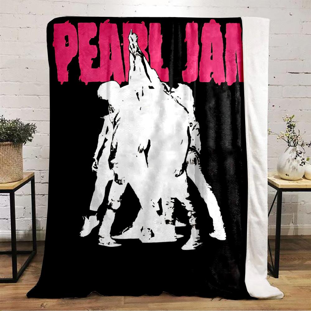 Pearl Jam Band Silhouette printed Flannel blanket for bedroom, living room, sofa, and nap