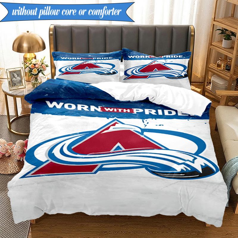 3PCS Avalanche Team Spirit Bedding Set,Including 1pc Duvet Cover And 2pcs Pillowcases Perfect for Bedroom, Dormitory, Fan Christmas gift