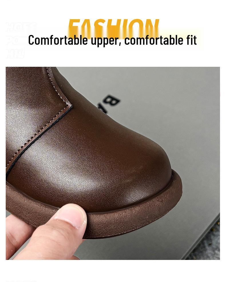 Черные укороченные ботинки Dr. Martens для девочек с бархатом - Коллекция Осень/Зима 2025 Кожаные туфли-принцессы