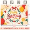 Party Backdrop Flat Balloons Flowers Multi Layered Celebrations Photo Booth Background Front Door Decor
