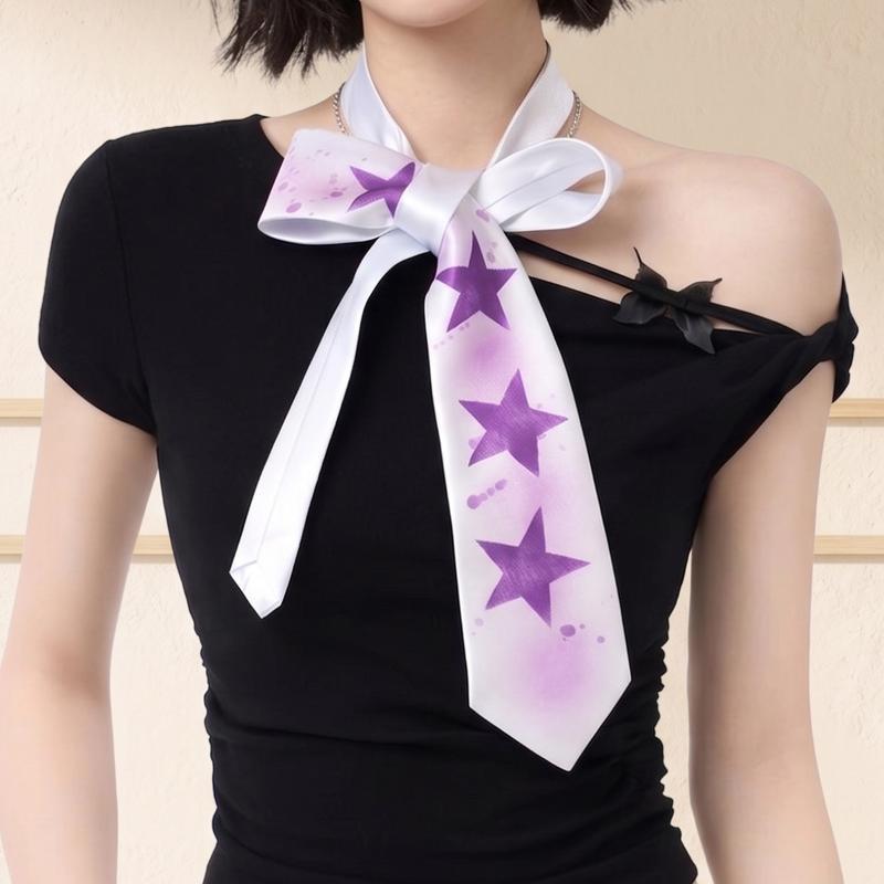 Casual Y2K Star Tie Fashionable Y2K Retro Pentagram Tie Sweet Hand Tied Multi-Functional Belt Necktie Suit Accessories