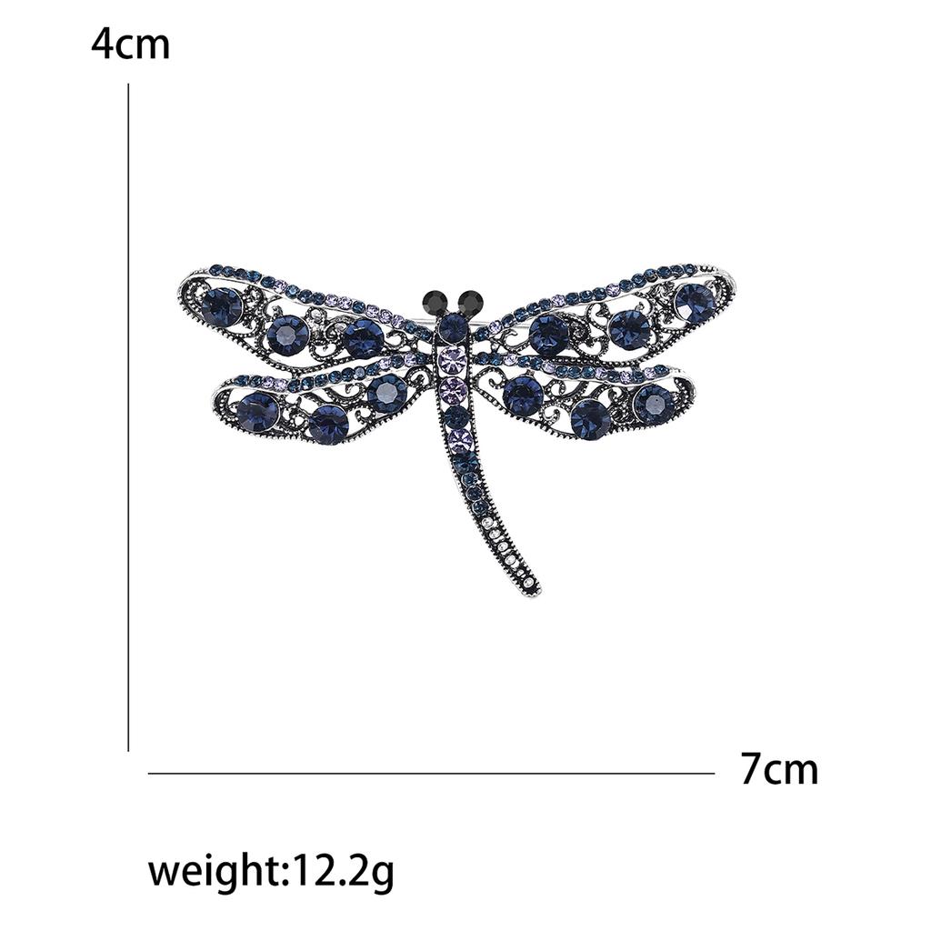 Rhinestone Dragonfly Brooches for Women Unisex Glass Insect Pins Banquet Party Backpack Gifts Jewelry Accessories