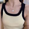 2023 Silver Rice Bead Clavicle Chain Necklace: Simple, Stackable Spring & Summer Jewelry for Women