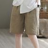 Женские шорты с широкими штанинами и эластичным поясом, повседневные брюки, однотонные, свободного кроя