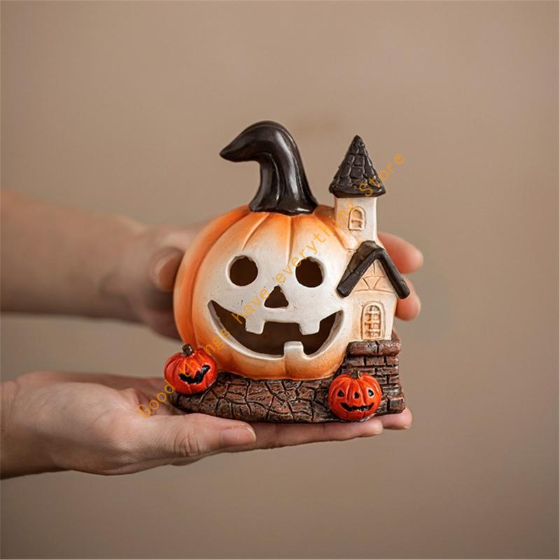 Halloween Miniature Pumpkin Figurines Resins Pumpkin Ornament Fairys Halloween Garden Adornment Miniature Landscape 55KF