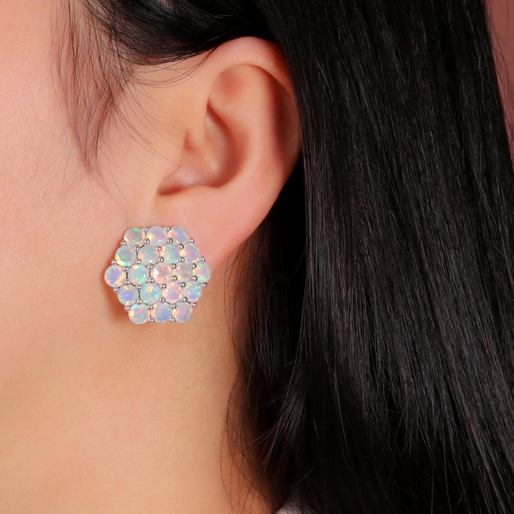 Красивые роскошные большие серьги из серебра 925 пробы с натуральным эфиопским опалом 13,3 карата для женщин, день рождения, юбилей