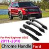 For Ford Explorer Classic U502 2011~2018 Smart Door Handle Cover Gloss Black Car Exterior Decorate Auto Accessories Stickers