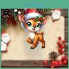 Acrylic Holiday Car Ornament With Cute Deer And Christmas Tree For Rearview Mirror Decorations