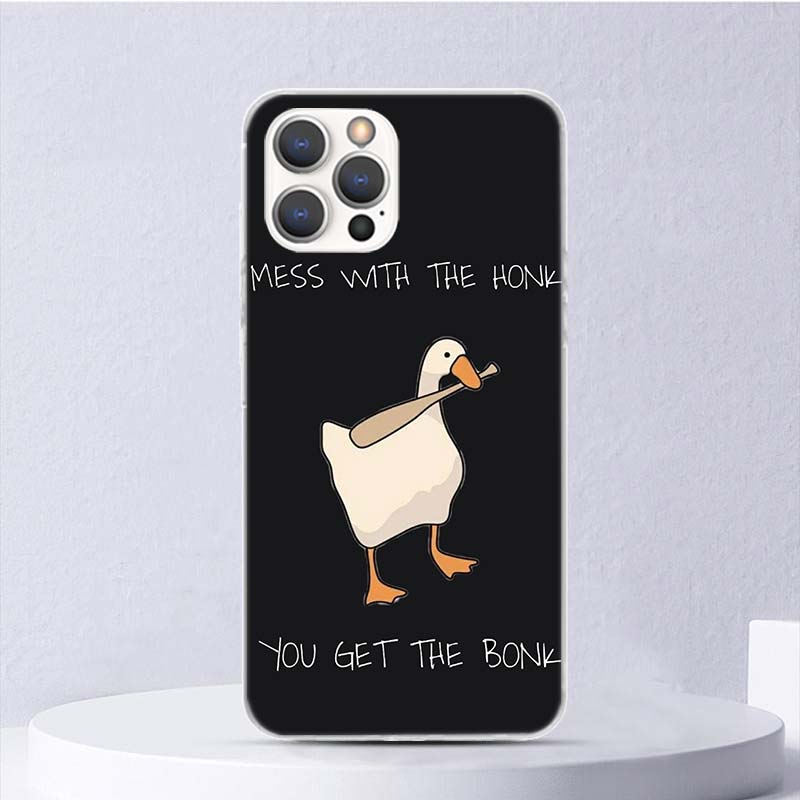 Мультяшная Утка Гусь Игра Мягкий Чехол Для iPhone 16 17 Air 16E 15 Plus 11 12 13 Mini 14 Pro Max Чехол для Телефона Apple 7 8 SE Coque Funda
