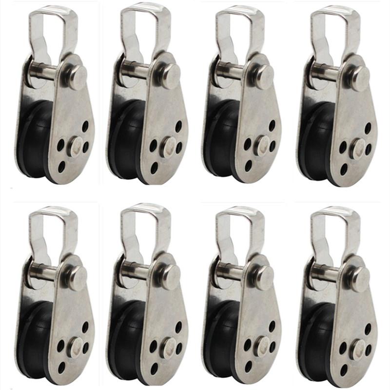 Stainless Steel Nylon Marine Pulley,Pulley Block Rope Rope Runner Kayak Pulley Single Pulley Bearing Block Rope Runner,Suitable for 0.08"to 0.32"Ropes