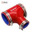 EPLUS Red Universal Silicone Tubing Hose T-shaped 3-way connector Car Intercooler Turbo Intake Pipe Coupler Multi Size