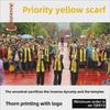 "Yellow Scarf with Family Clan Prints for Ancestors Worship and Festival Celebrations"