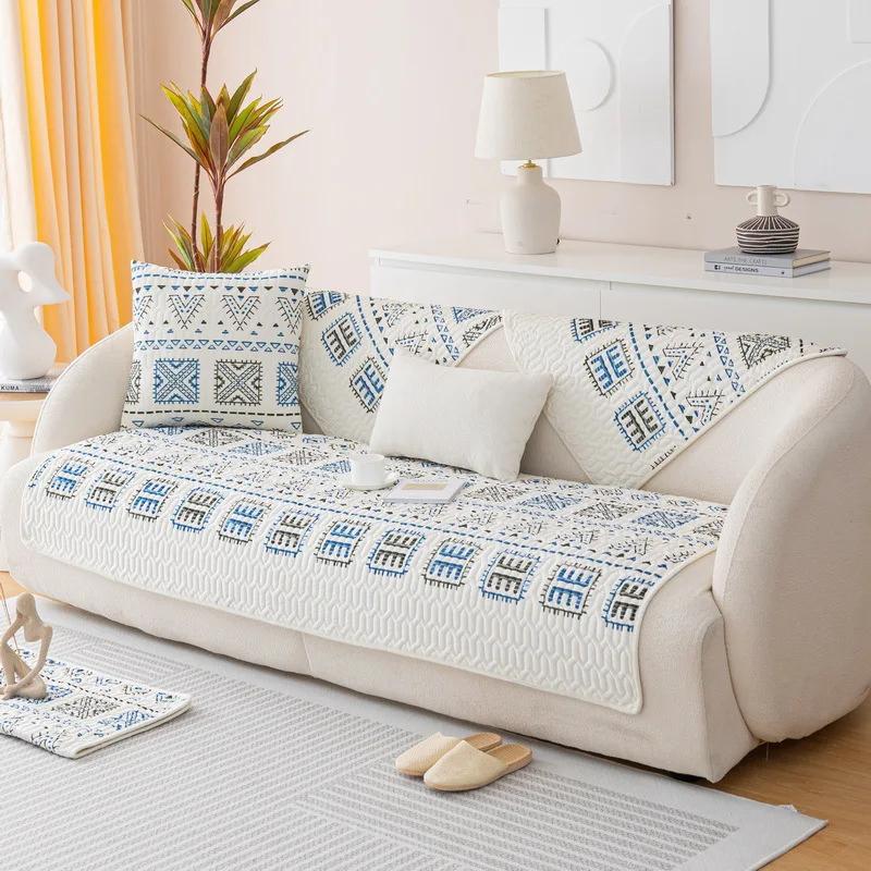Чехол для дивана в стиле бохо, нескользящий, мягкий, бархатный, для дивана, полотенце, утолщенный, чехол для дивана в форме буквы L для украшения гостиной дома