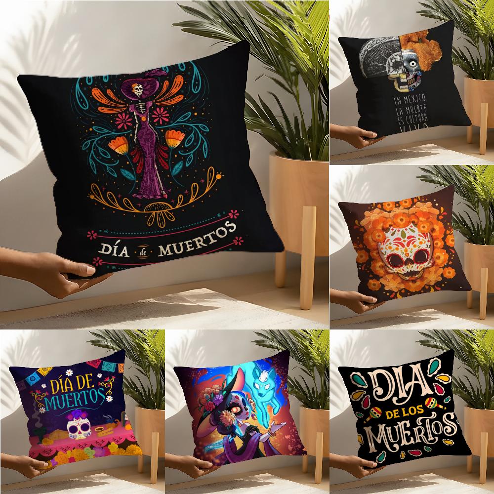 Фестиваль D-Dia De Muertos 4 Наволочки Льняные Чехлы для Подушек Для Декоративного Дивана Домашние Подушки Чехол Чехлы для Подушек Автомобильного Сиденья
