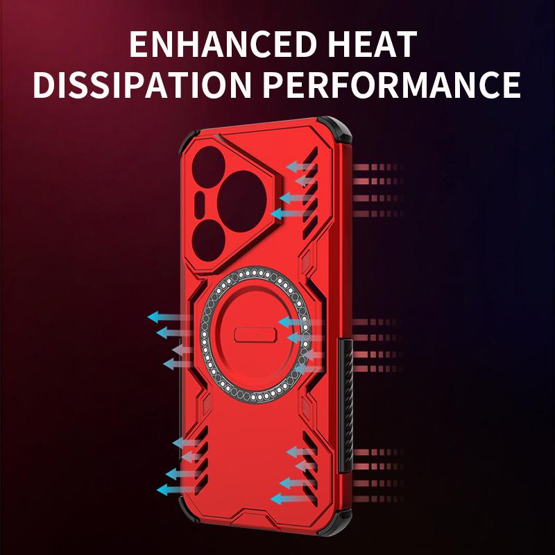 KEYSION Чехол с полым рассеивателем тепла для Huawei Pura 70 Pro+ Магнитное охлаждение Ударопрочный чехол для телефона Huawei Pura 70 Ultra